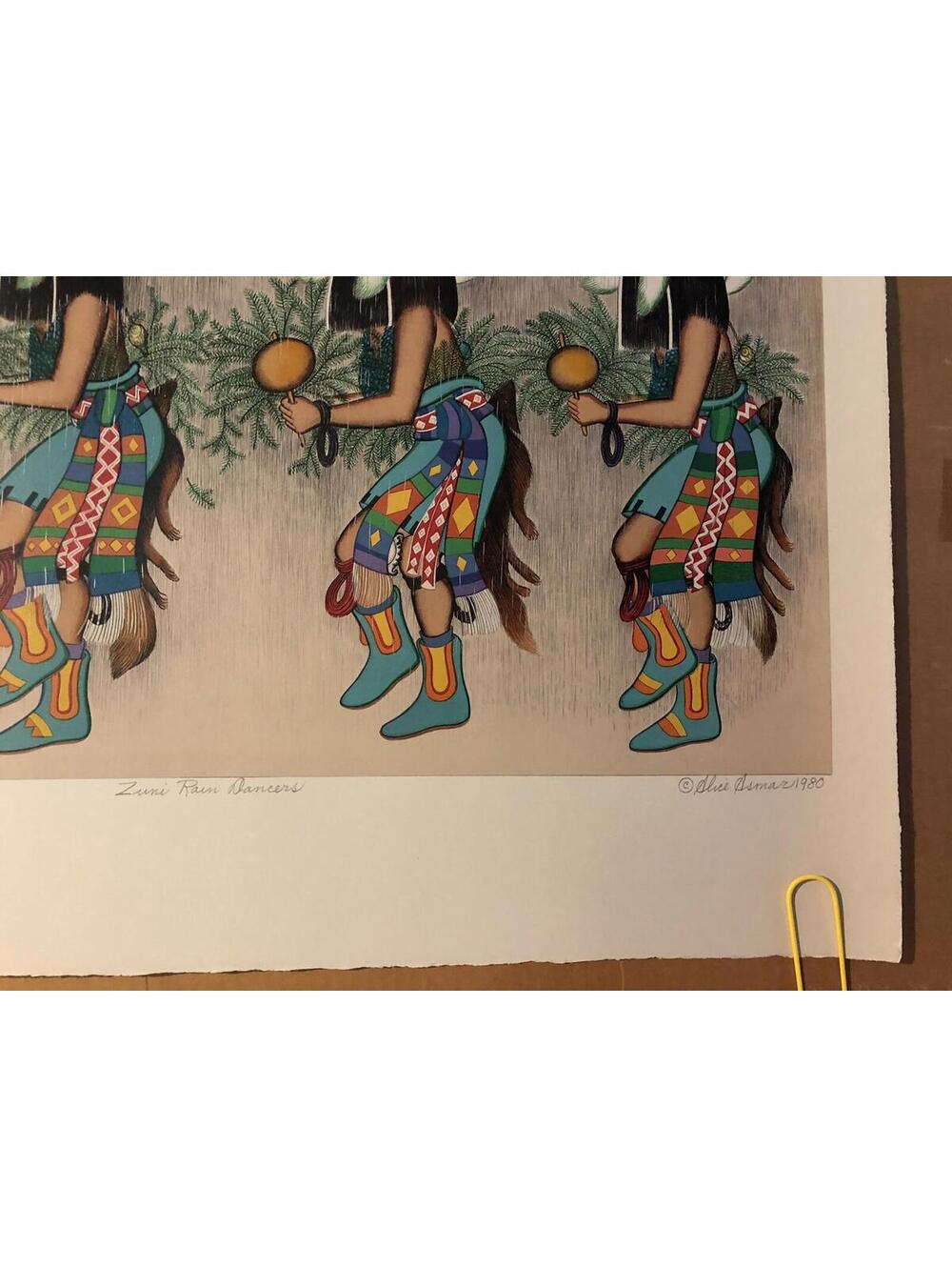 Rain Dancer Original Vintage Native American Poster Colorful Birds 1980's - Picture 10 of 11